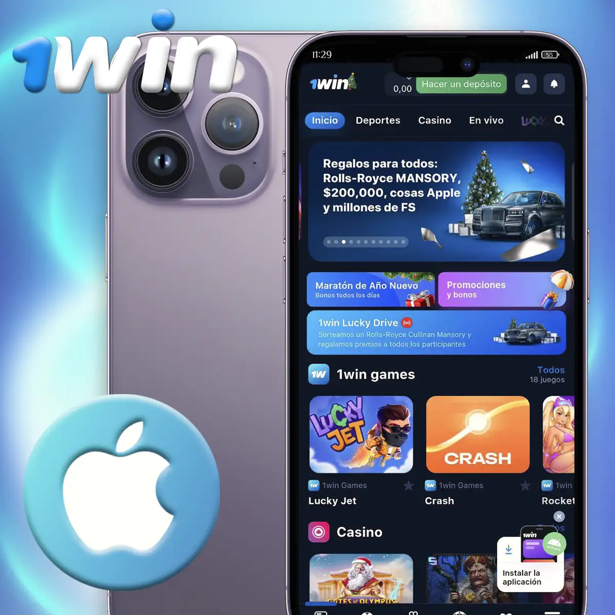 cómo descargar la aplicación 1win en iOS